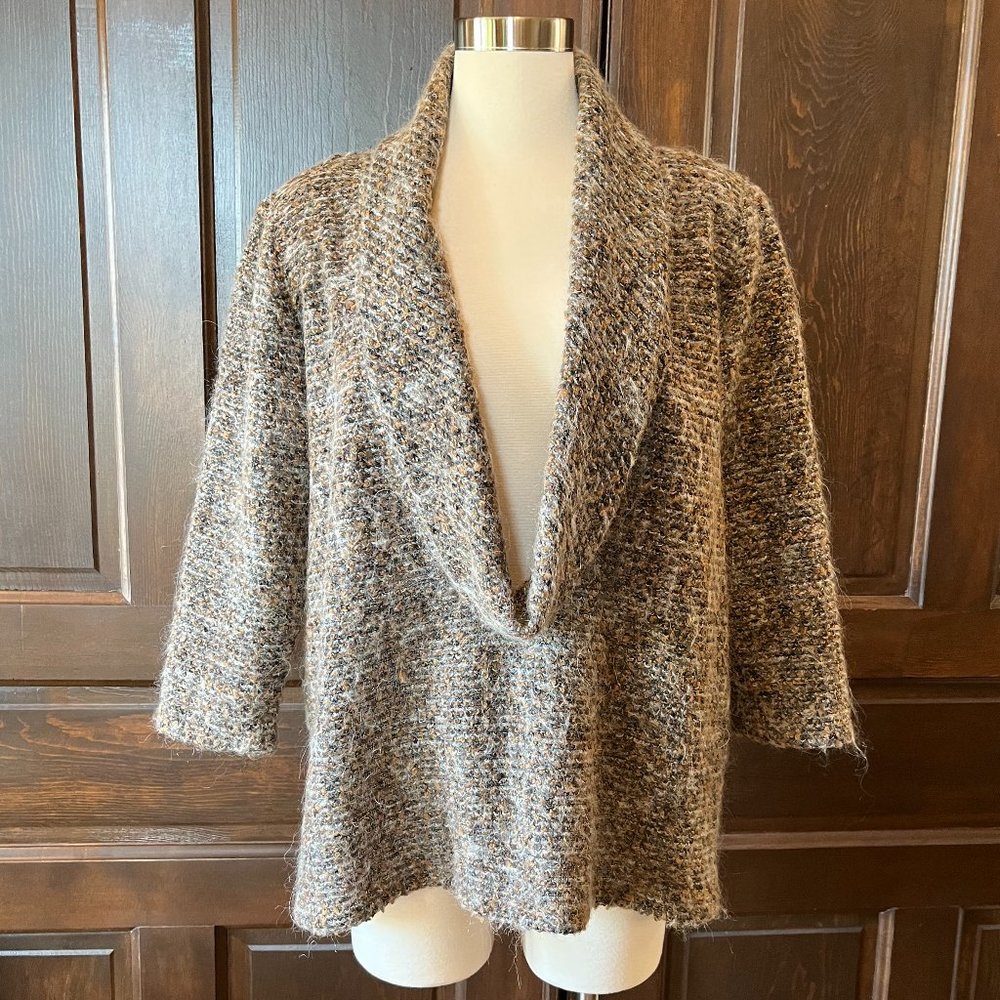 Allie Coosh Women's Tunic Top Cowl Neck Layering Boxy Lagenlook Knit Fall Size S